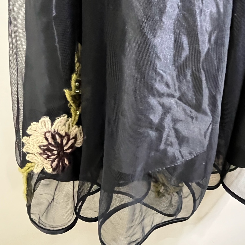 Betsey Johnson Dress vintage Y2K black applique tulle dress - Picture 15 of 16